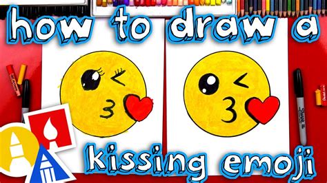 How To Draw The Kissing Emoji - YouTube