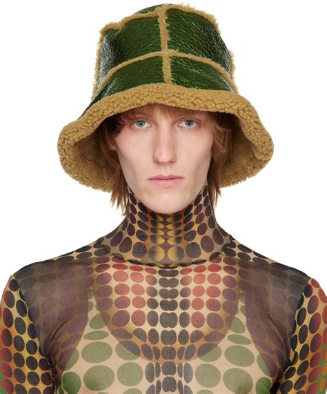 Jean Paul Gaultier: Green 'The Laminated' Bucket Hat | SSENSE