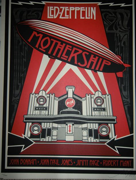 Questions In The Night: Led Zeppelin Mothership Poster by Shepard Fairey