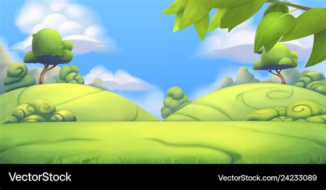 Nature landscape park 3d background Royalty Free Vector