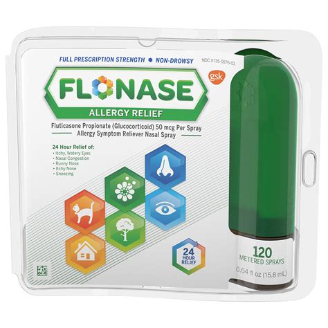 Buy Flonasey Nasal Spray, 24 Hour Non Drowsy y Medicine, Metered Nasal Spray - 120 Sprays, 0.54 ...