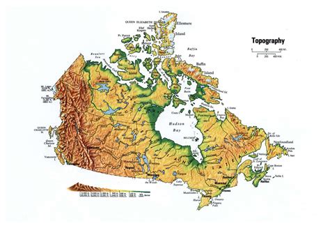 Large topographical map of Canada. Canada large topographical map | Vidiani.com | Maps of all ...