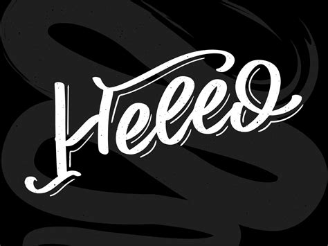 Hello in hand drawn style. Hello world. Lettering design concept. White background. Hand ...