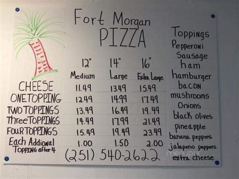 Menu of David's Fort Morgan Pizza in Gulf Shores, AL 36542