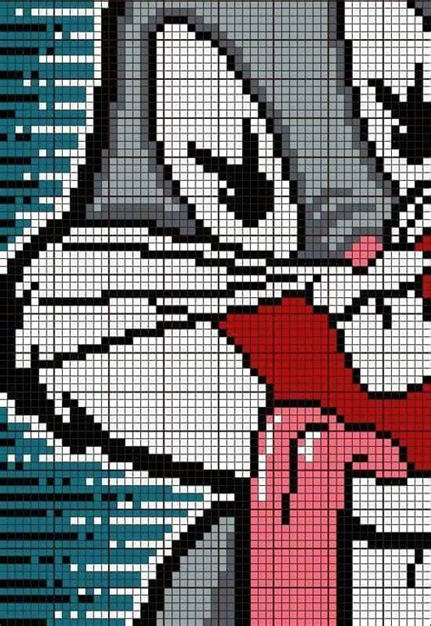 Bugs bunny c2c | Pixel art grid, Pixel art templates, Pixel art