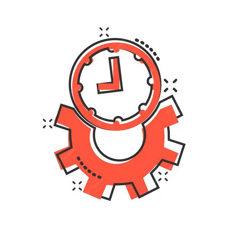 Premium Vector | Improvement icon in comic style gear project cartoon ...