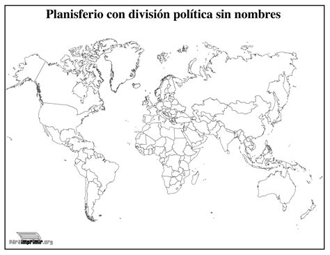 Mapamundi Con Nombres Para Colorear