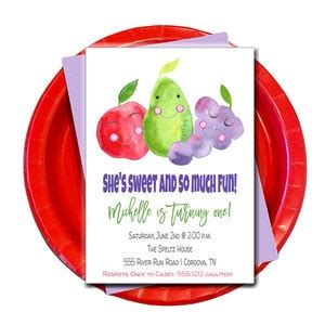 Fruit Invitation Birthday Invite Fruit Themed Party INSTANT - Etsy