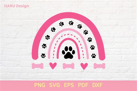 Rainbow Dog Paw Graphic by HARUdesign · Creative Fabrica