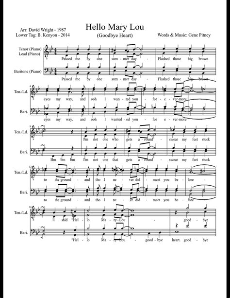 Hello Mary Lou sheet music for Piano download free in PDF or MIDI