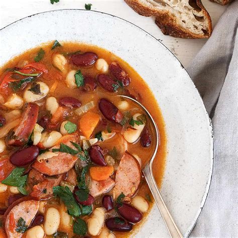 Hungarian Bean Soup with Kielbasa - Seasons and Suppers