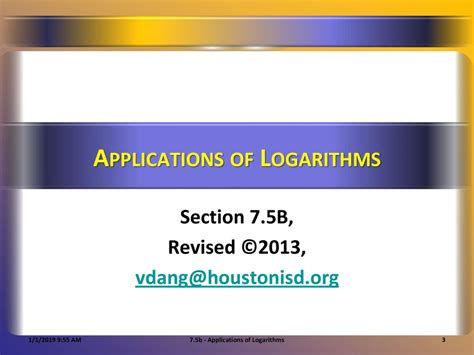 7.5b - Applications of Logarithms - ppt download