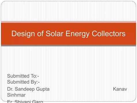 Solar energy collectors | PPT