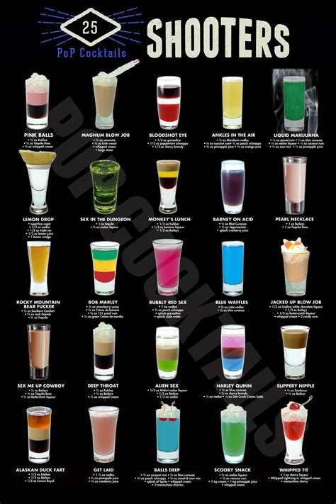 Top 25 Shooters Cocktail Posters - Etsy | Recettes de boissons, Boisson ...