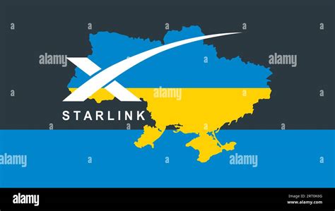 Starlink logo and map of Ukraine in the colors of the Ukrainian flag Stock Vector Image & Art ...