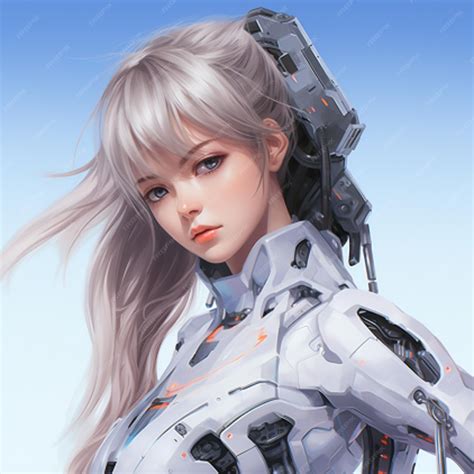 Premium AI Image | 3d render of futuristic cyber robot anime girl in ...