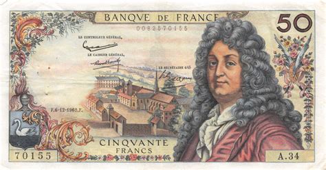 Banknote France 50 Francs Racine - 06-12-1962 Serial A.34 - VF