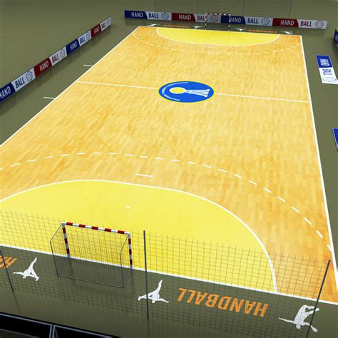 Handball court 3D Model Game ready .max .obj .3ds .fbx .mtl - CGTrader.com