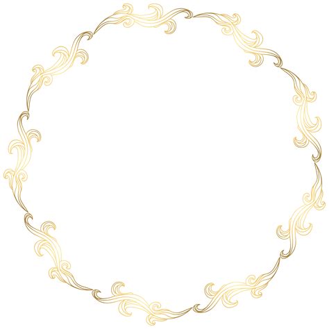 Floral Gold Round Border PNG Transparent Clip Art Image | Gallery Yopriceville - High-Quality ...