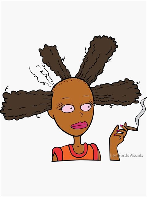 Black Cynthia Smoking Rugrats Original Digital Artwork Sticker by LeoVerdeVisuals | Rugrats ...