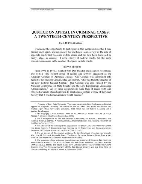 (PDF) Justice on Appeal in Criminal Cases: A Twentieth-Century Perspective