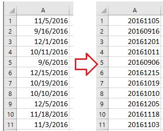 How to quickly convert mm/dd/yyyy date format to yyyymmdd in Excel?