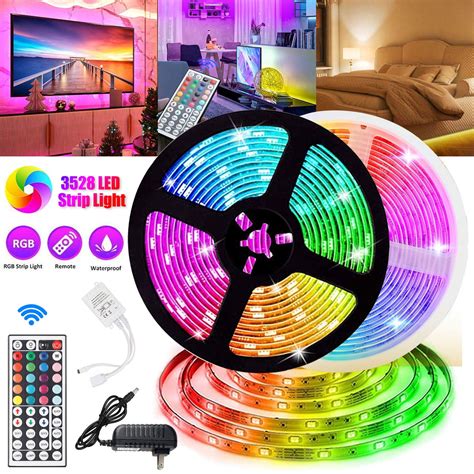 LED Strip Lights, EEEkit 16.4/32.8ft RGB LED Light Strip SMD 3528 LED ...