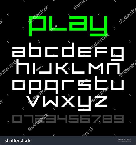 Old Style Video Game Font, Alphabet And Numbers. Vector. - 378189238 ...