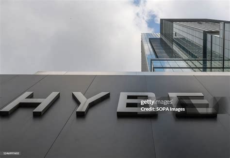 The Hybe headquarters building in Seoul. Hybe, the Korean... News Photo ...