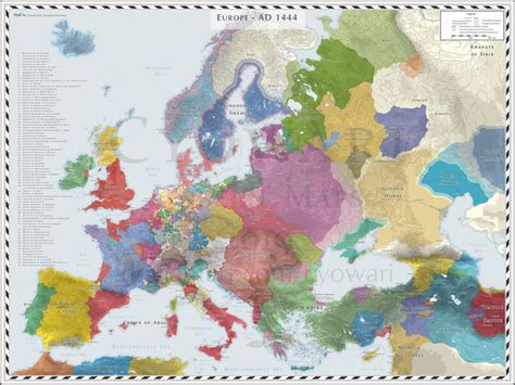 Europe 1444 | Europe map, Map, European map