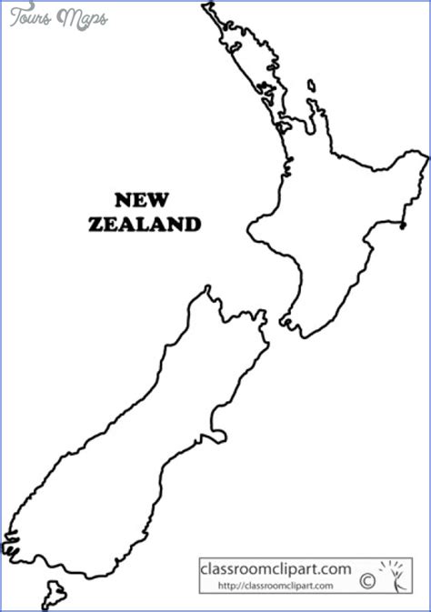 New Zealand Outline Map - ToursMaps.com