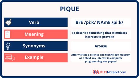 PIQUE- WORD OF THE DAY (for Speaking and Writing Task 2) | IELTSMaterial.com