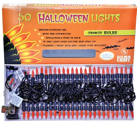 Set Of 50 Orange Halloween Lights