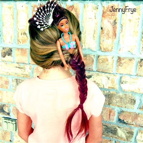 Crazy hair day-> wild hair. mermaid hair. Barbie type doll with fishtail braid and colored hair ...