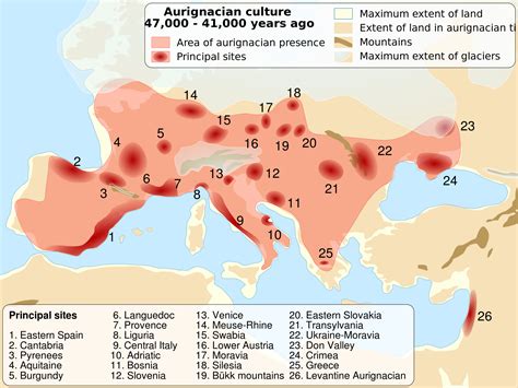 Aurignacian - Wikipedia, the free encyclopedia | Map, Culture, Cradle ...