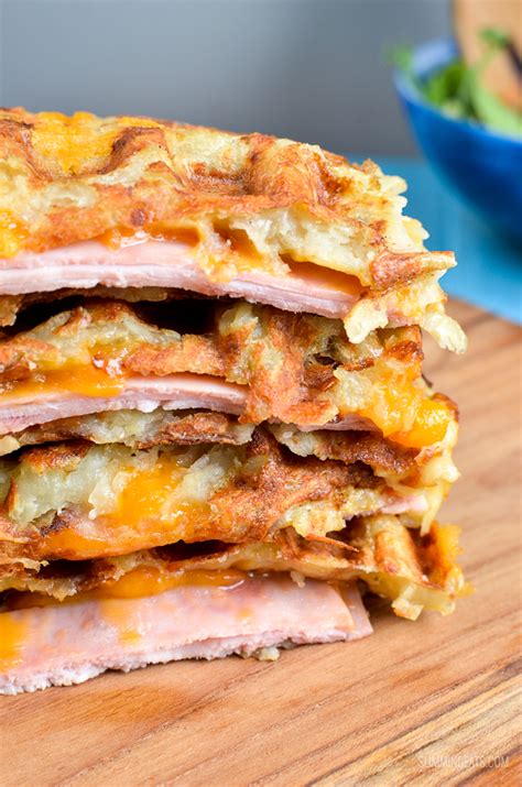 Syn Free Cheese and Ham Stuffed Hash Brown Waffle | Slimming World