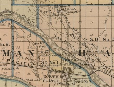 Lincoln County Nebraska 1894 Old Wall Map Reprint With | Etsy