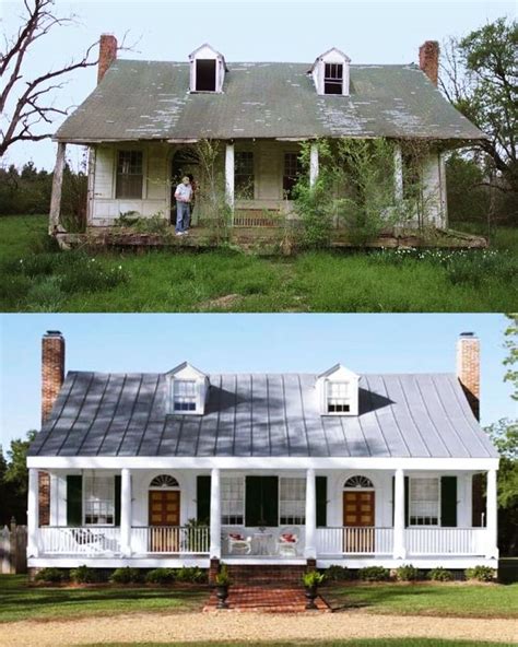 Farmhouse Before and After Ideas | Home exterior makeover, House ...