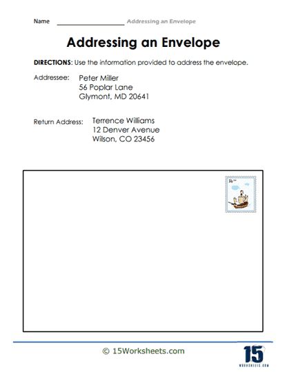 Addressing an Envelope Worksheets - 15 Worksheets.com