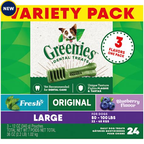 Greenies Large Natural Dental Care Variety Pack Dog Treats, 36 oz ...