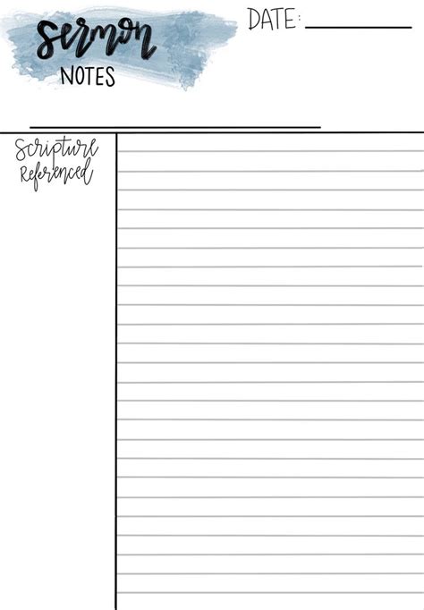 FREE Digital Sermon Notes Template | Sermon notes, Notes template, Sermon