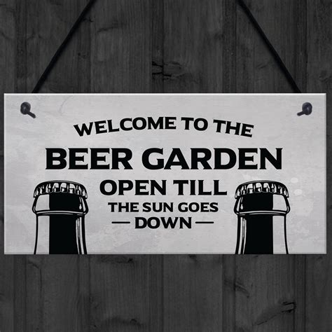 Beer Garden Sign Funny Home Bar Man Cave Garden Plaque Beer Gift For ...