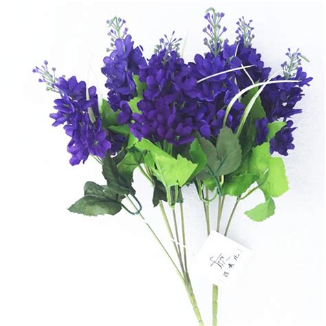 Purple Hyacinth Artificial Flower Bouquet For Wedding Decoration Silk Grape Fake Fleurs ...