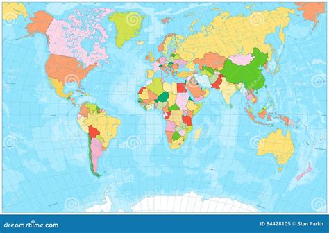 Blank Political Map Of World Vector Illustration | CartoonDealer.com ...