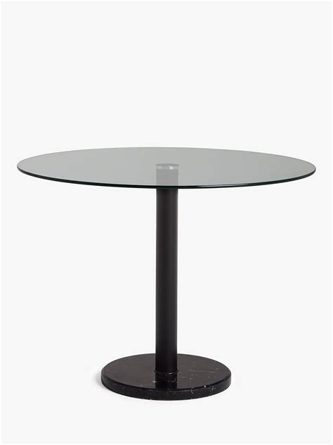 BuyHouse by John Lewis Enzo 4 Seater Glass Round Dining Table, Black Marble Online at johnlewis ...