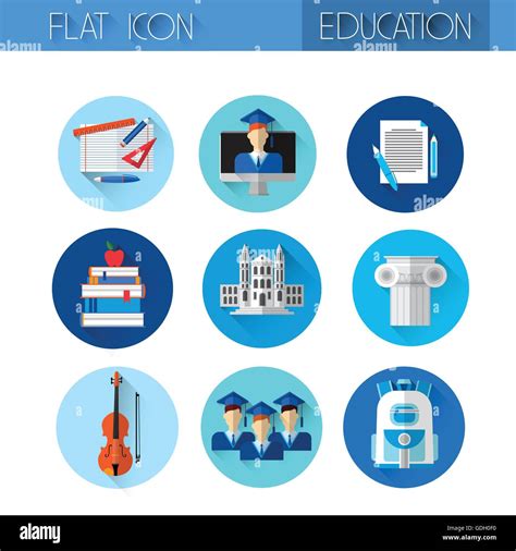 Education Collection Colorful Icon Set Stock Vector Image & Art - Alamy