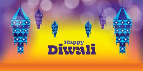 Hanging lanterns Diwali banner background - Vector illustration ...