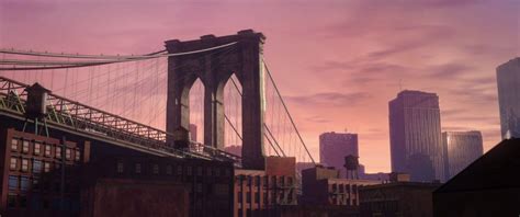 Spider Verse, Brooklyn Bridge, Pixar, Concept Art, Spiderman, Scene ...