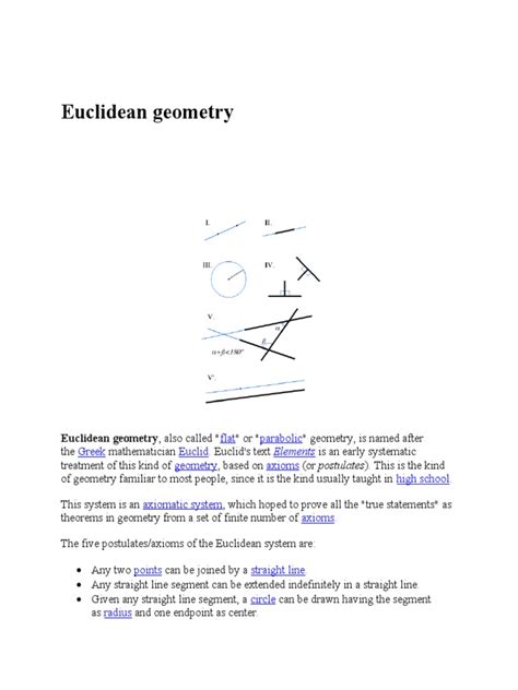 Euclidean Geometry | PDF | Axiom | Space