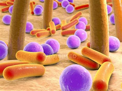 Bacteria on human skin — microbe, microflora - Stock Photo | #160565138